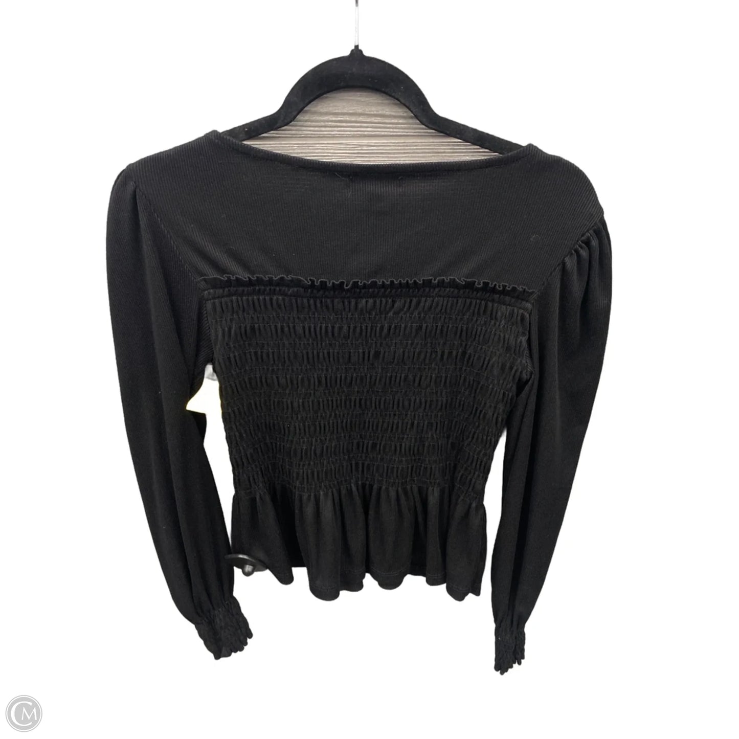 Top Long Sleeve By Poof In Black, Size: M