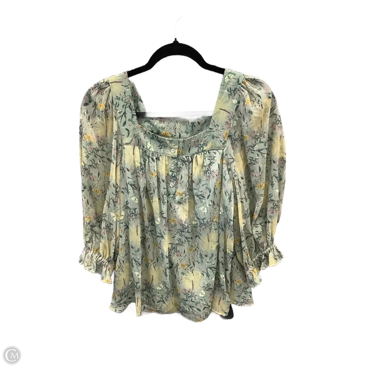 Blouse Long Sleeve By Lc Lauren Conrad In Green, Size: M