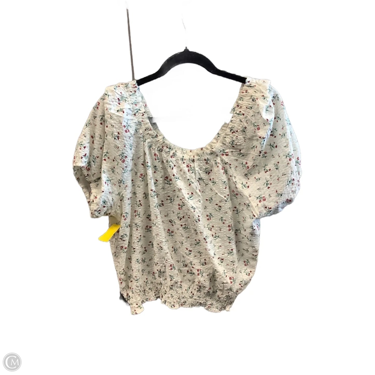 Blouse Short Sleeve By Falls Creek In White, Size: 1x