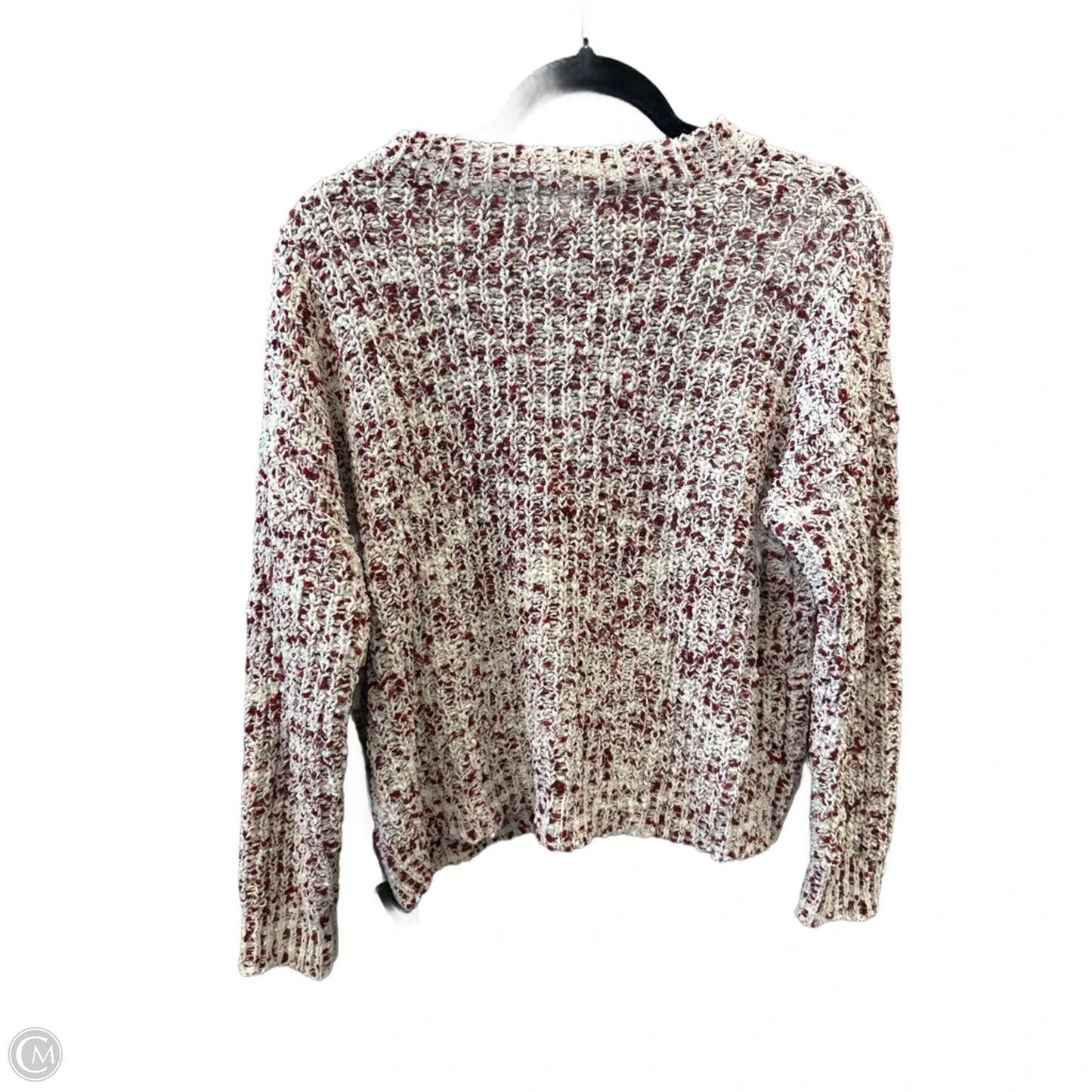 Sweater By Pink Rose In Red & White, Size: L
