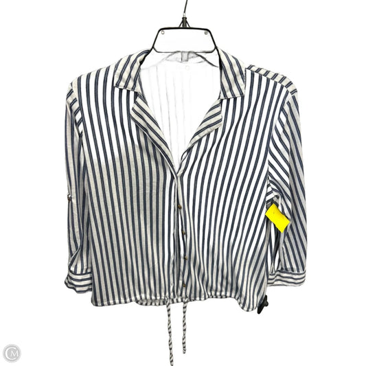 Top Long Sleeve By Eden & Olivia In Striped Pattern, Size: M