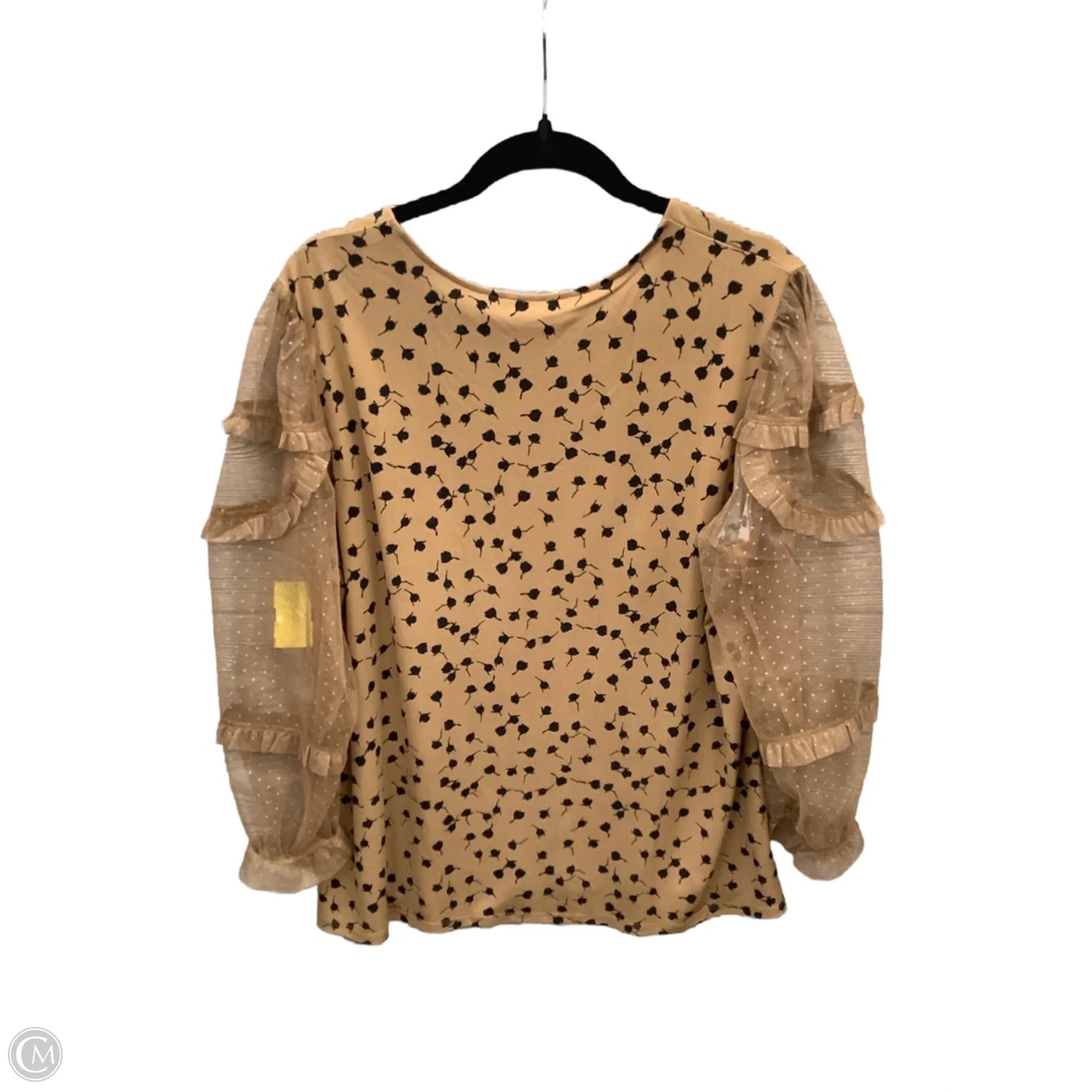 Top Long Sleeve By Cato In Brown, Size: Xl