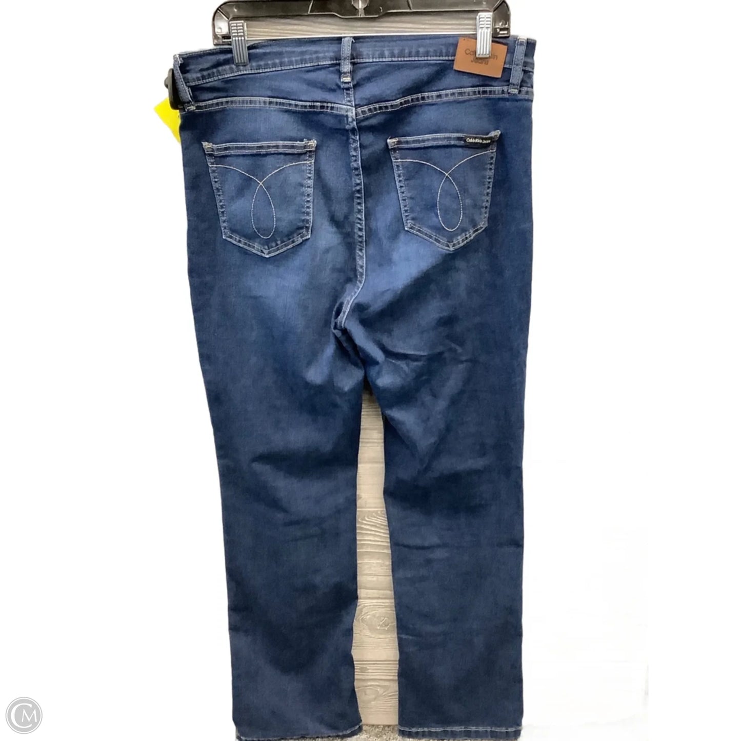 Jeans Straight By Calvin Klein In Blue Denim, Size: 16