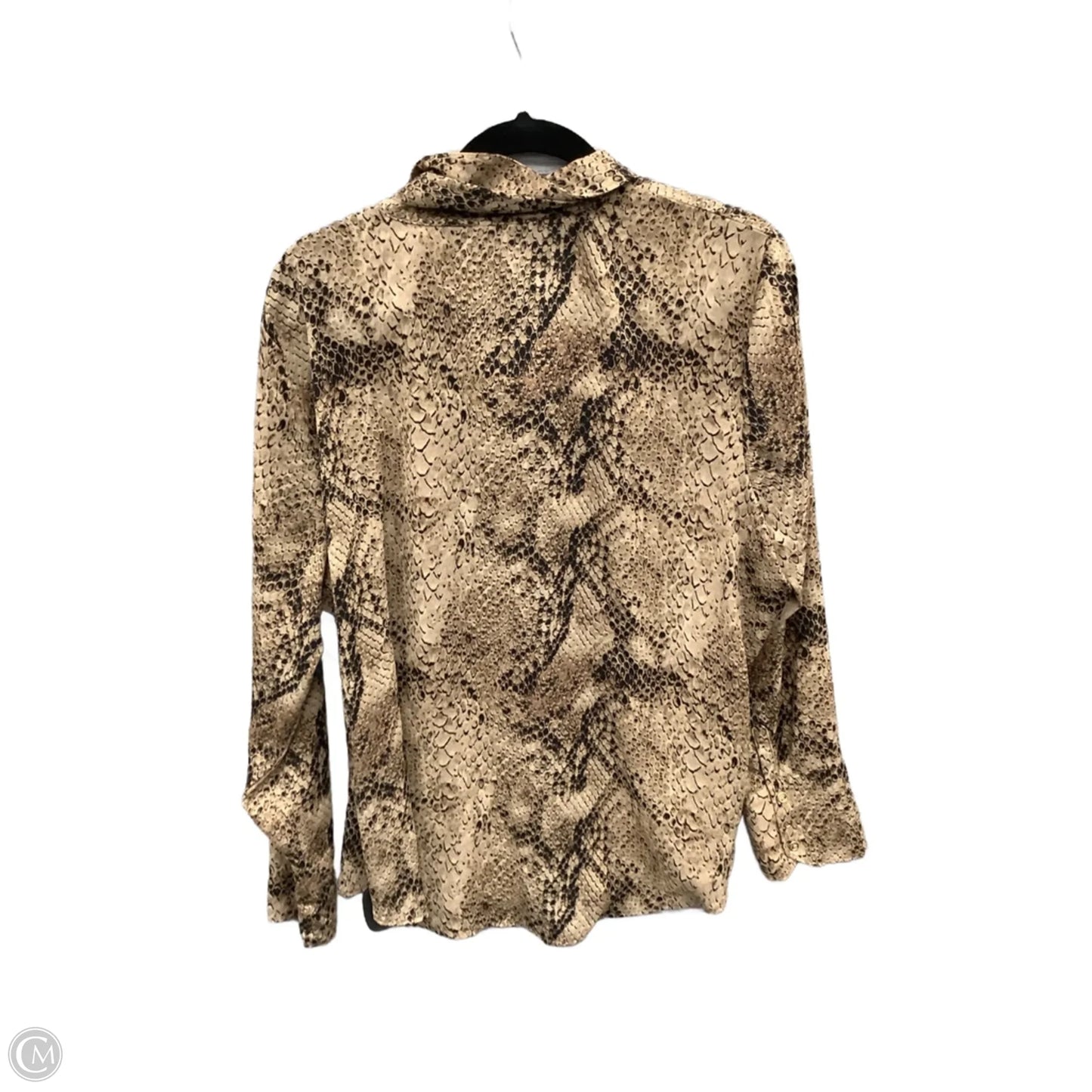 Top Long Sleeve By Worthington In Snakeskin Print, Size: Xxl