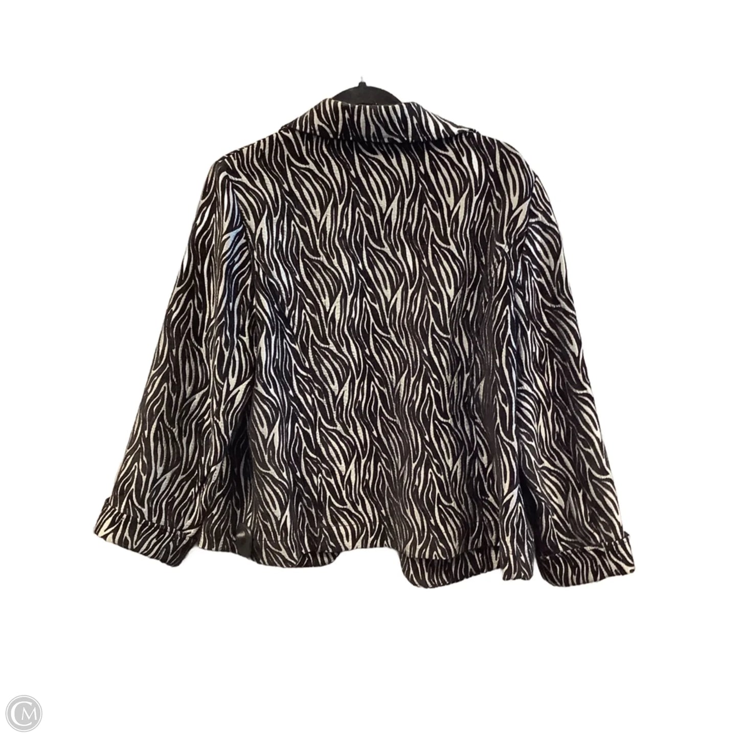 Blazer By Chicos In Black & Grey, Size: L