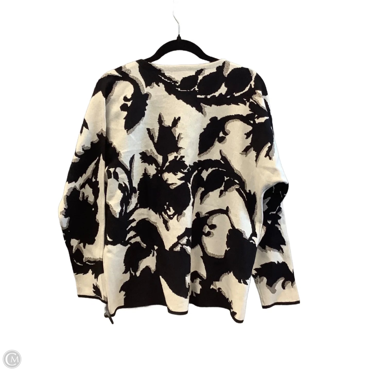 Top Long Sleeve By Chicos In Black & Cream, Size: L