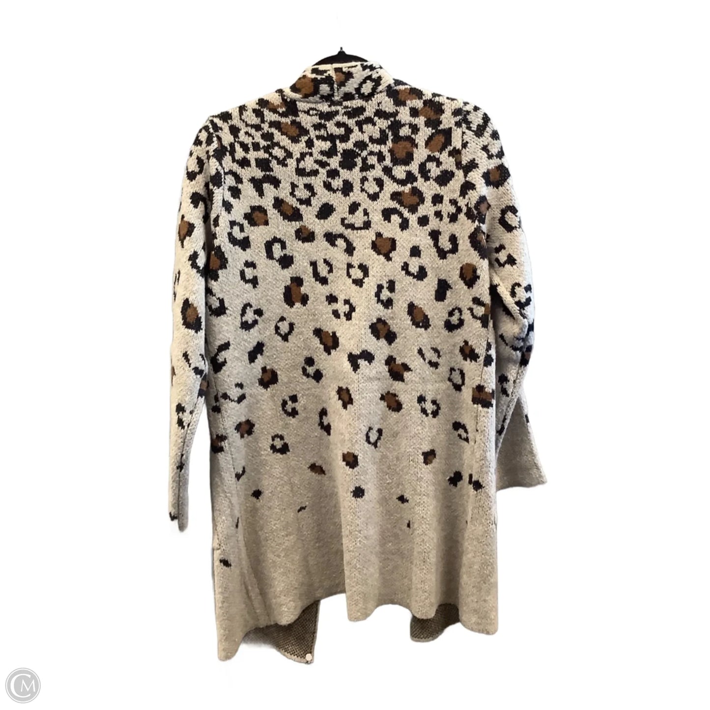 Sweater Cardigan By Nine West Apparel In Animal Print, Size: L