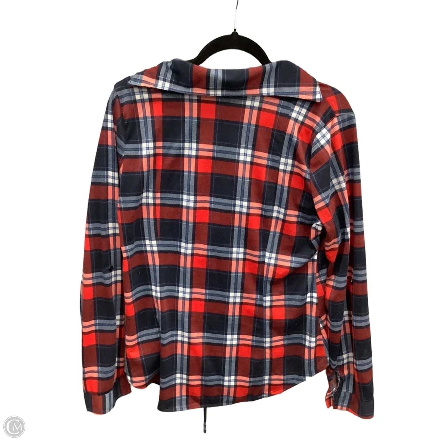 Top Long Sleeve By Always Indigo In Plaid Pattern, Size: M