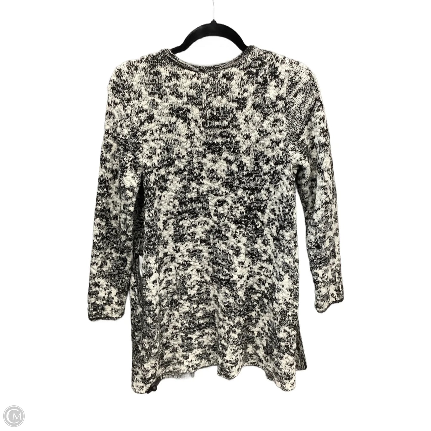 Sweater Cardigan By Dana Buchman In Black & White, Size: M