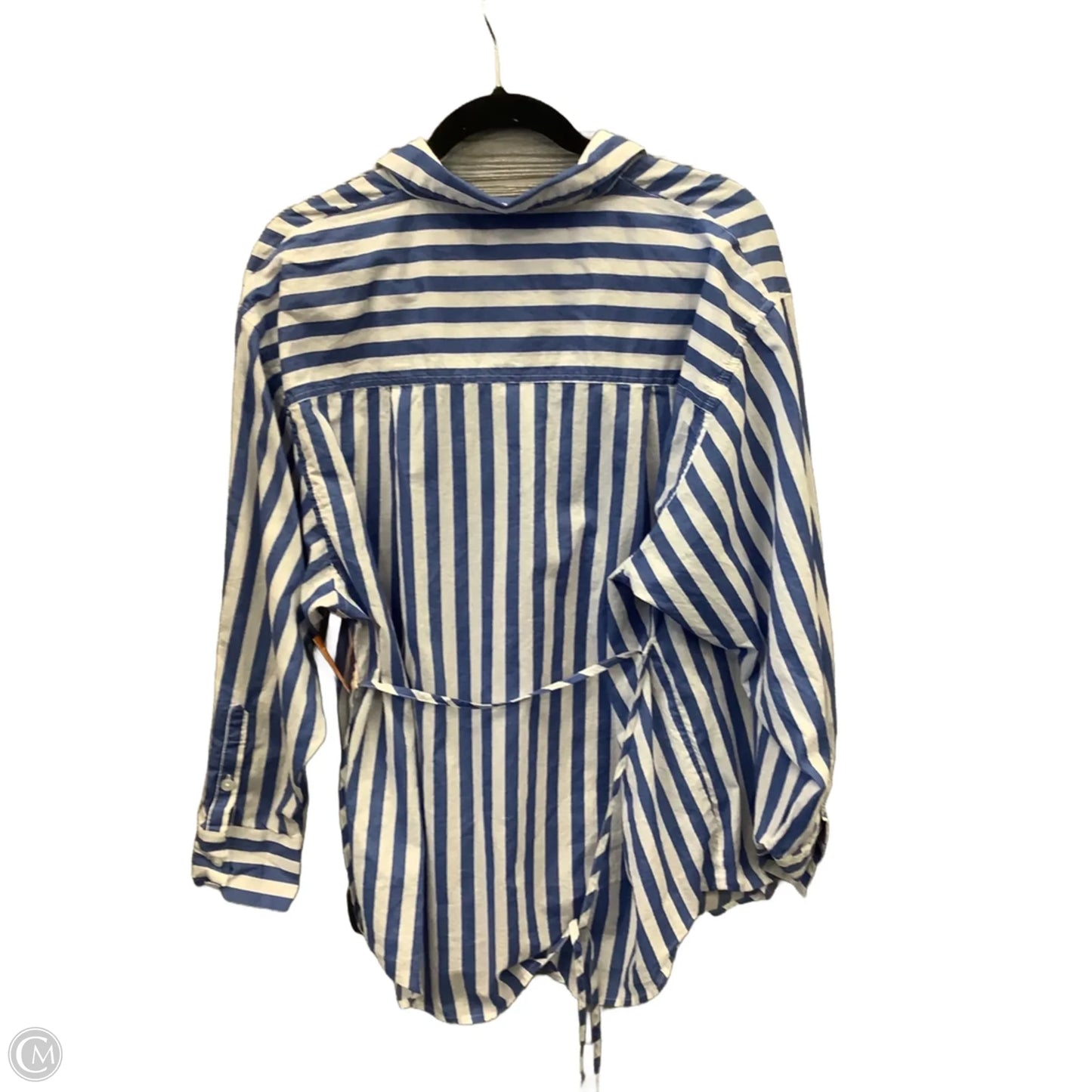 Top Long Sleeve By Banana Republic In Striped Pattern, Size: M