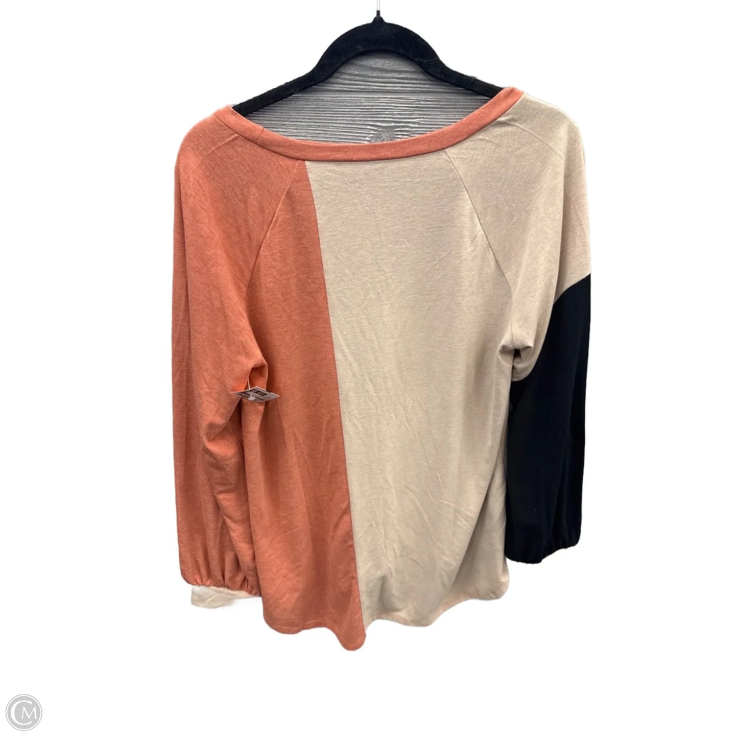 Top Long Sleeve By Clothes Mentor In Black & Orange, Size: M