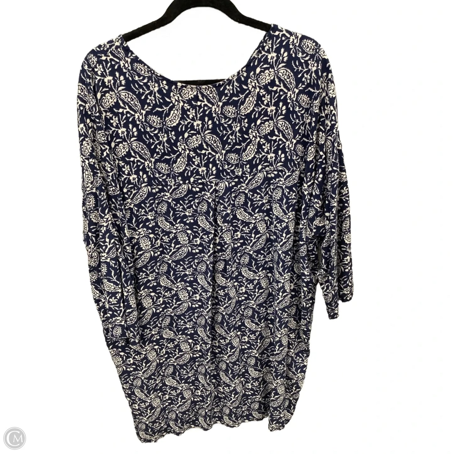 Dress Casual Midi By Old Navy In Blue & White, Size: Xxl