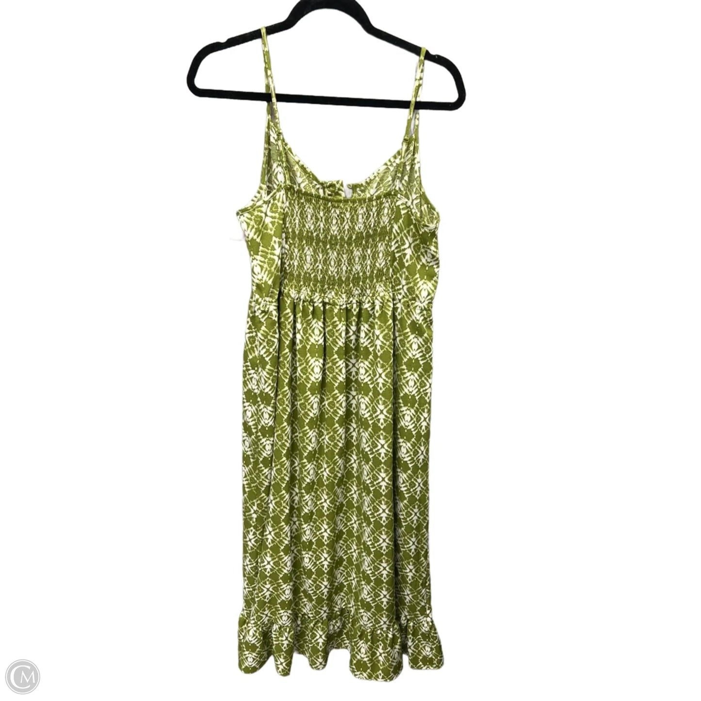Dress Casual Midi By Ophelia Roe In Green & White, Size: M