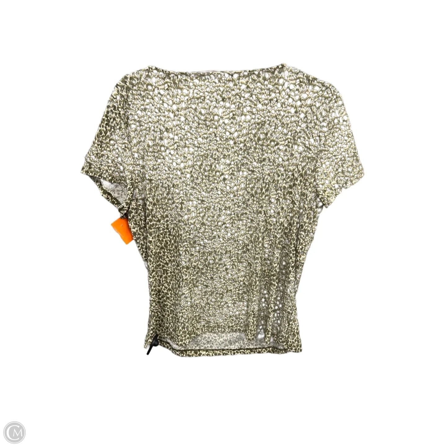 Top Short Sleeve By Chaps In Green & White, Size: Xl
