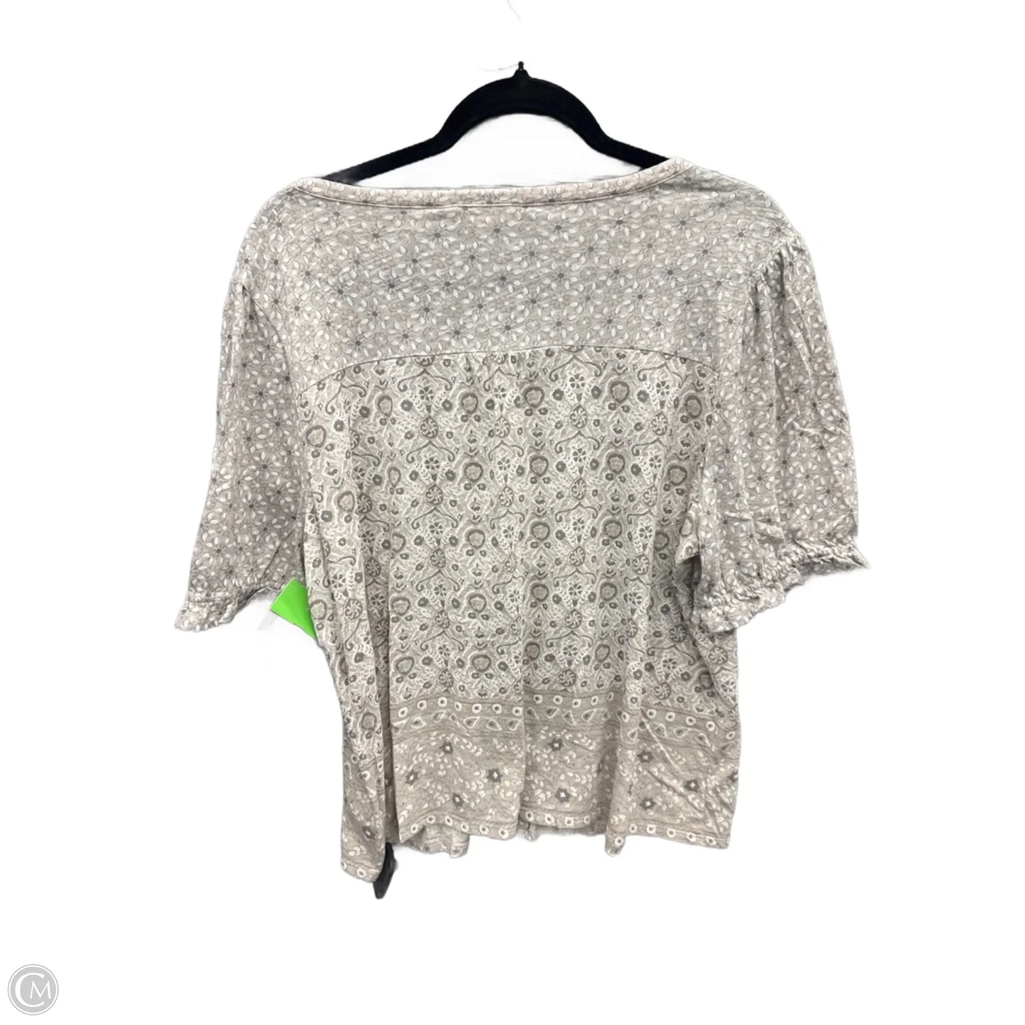 Top Short Sleeve By Lucky Brand In Grey, Size: L