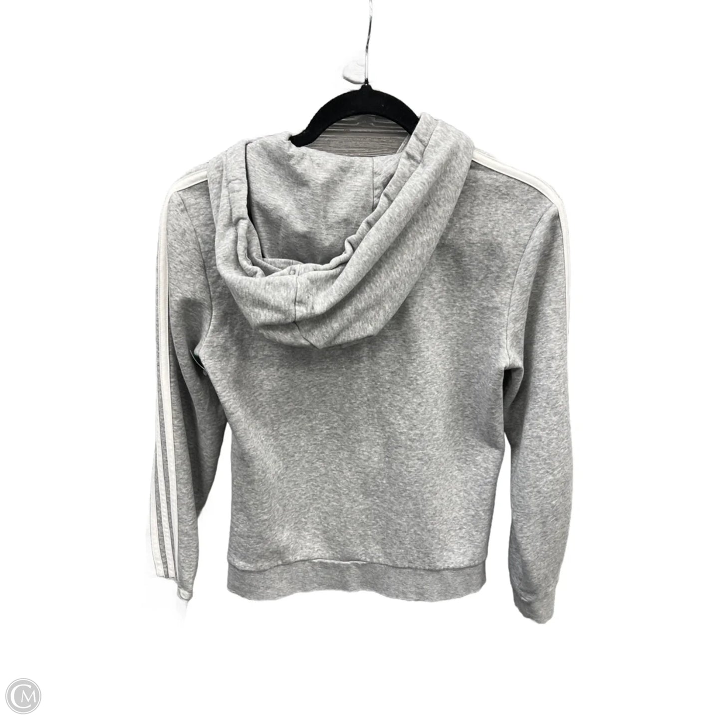 Athletic Top Long Sleeve Hoodie By Adidas In Grey, Size: S