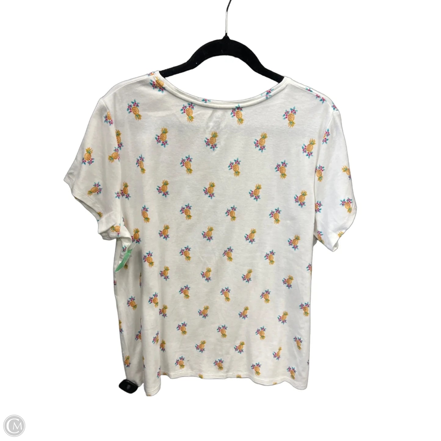 Top Short Sleeve By Croft And Barrow In White, Size: Xl