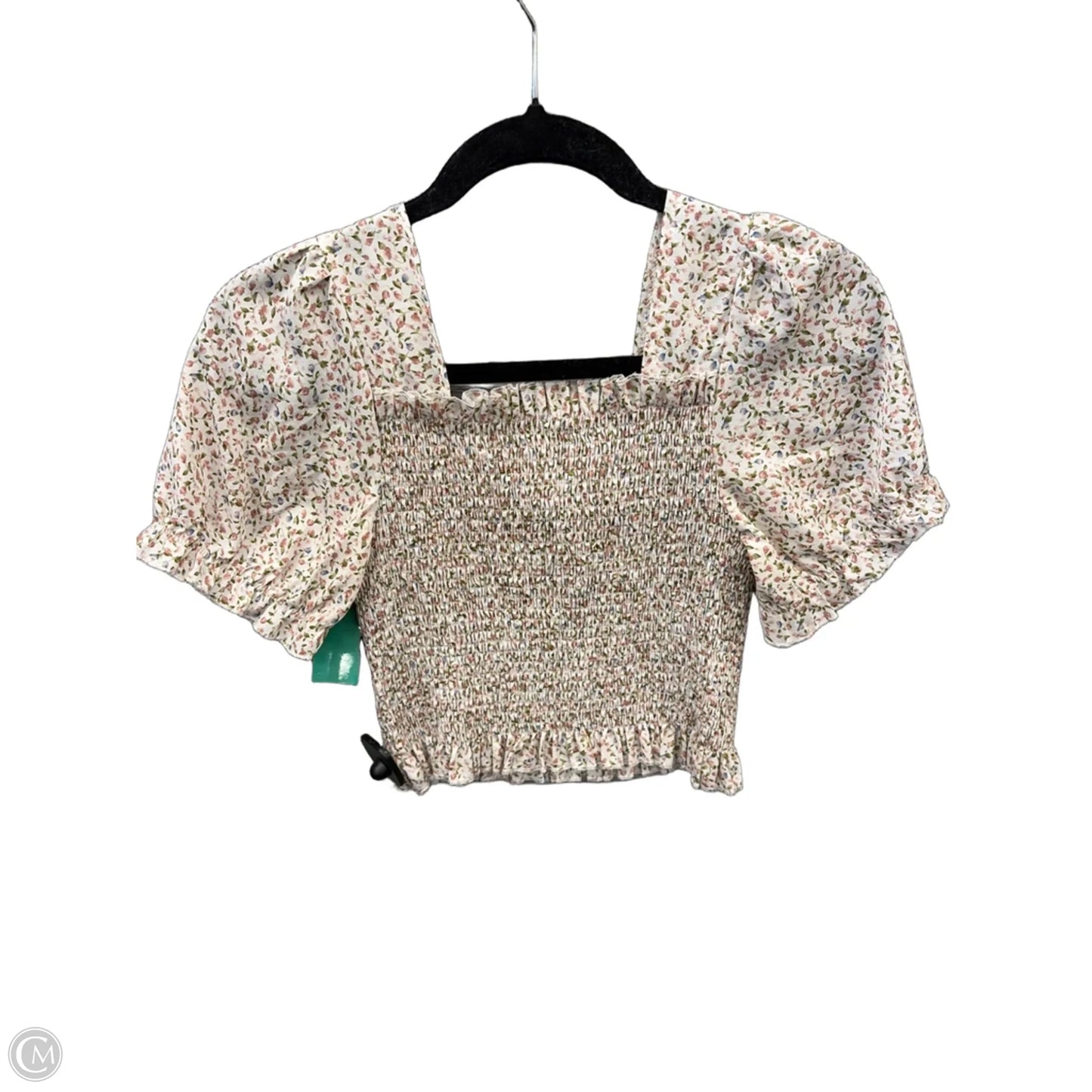 Blouse Short Sleeve By Shein In Floral Print, Size: S
