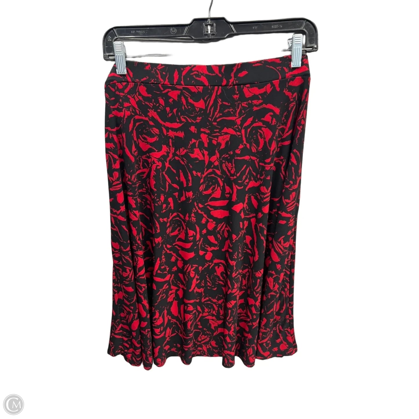 Skirt Midi By George In Black & Red, Size: 16