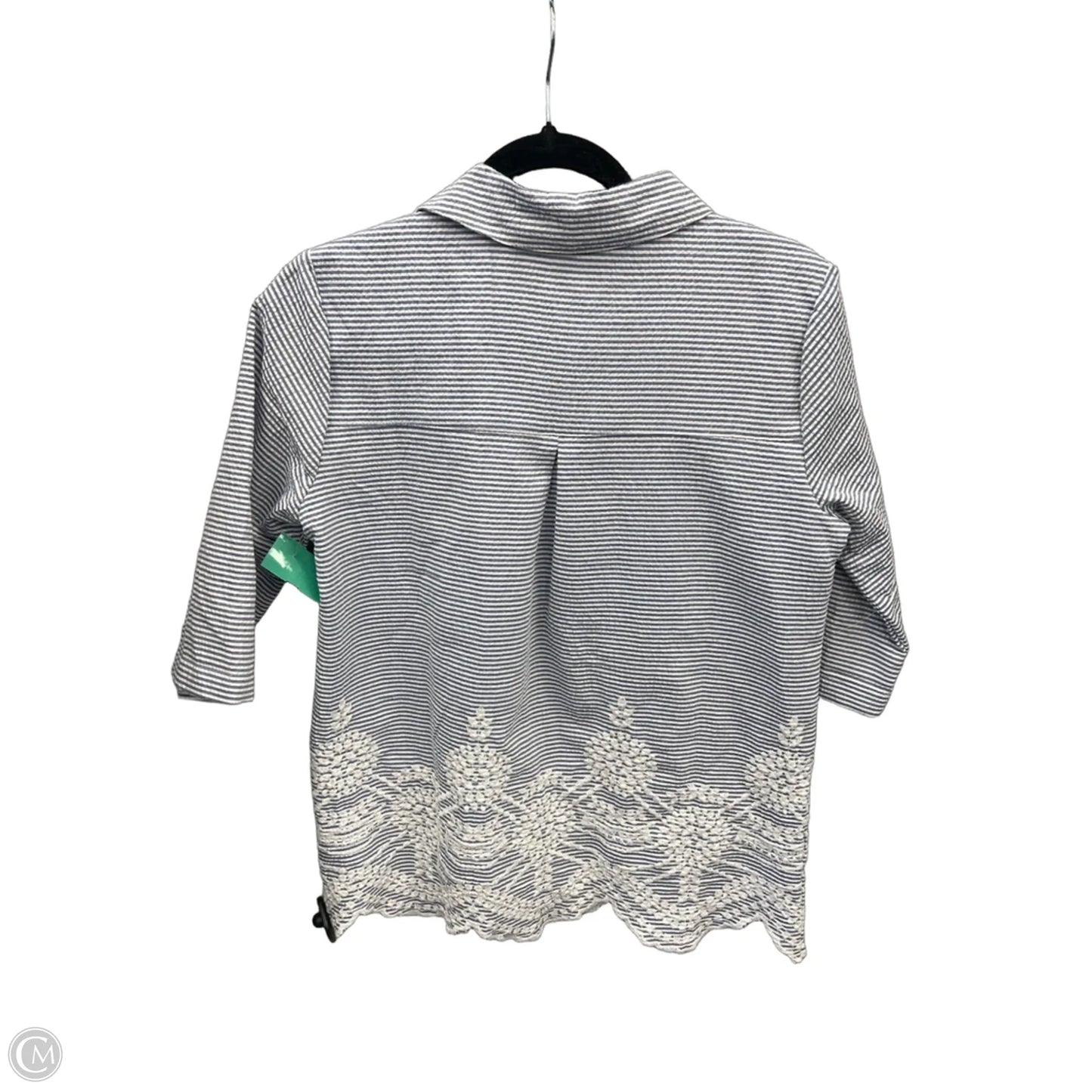 Top Long Sleeve By August Silk In Striped Pattern, Size: S