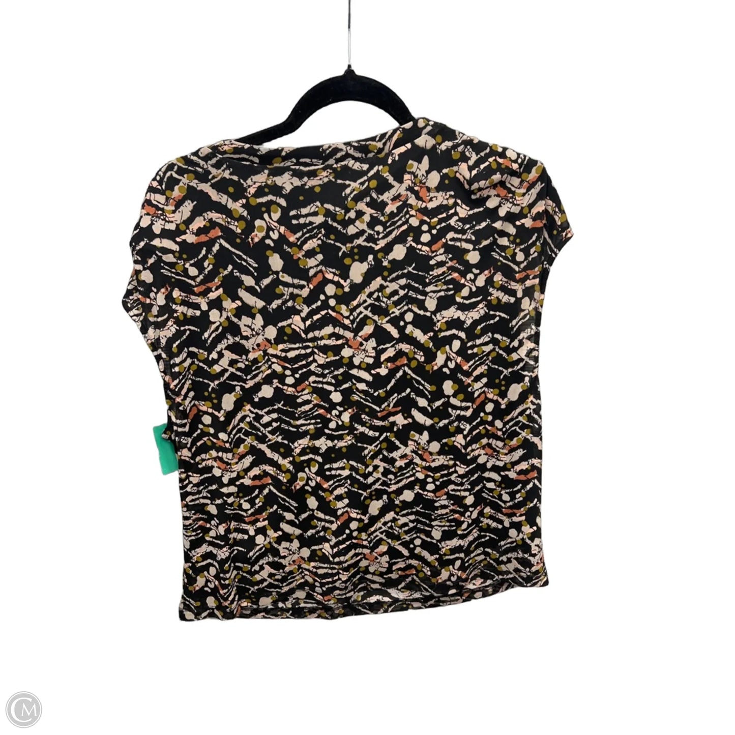 Top Short Sleeve By Evereve In Black & Brown, Size: M