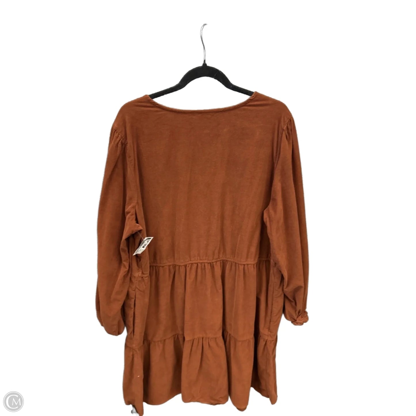 Dress Casual Midi By Time And Tru In Brown, Size: Xxl