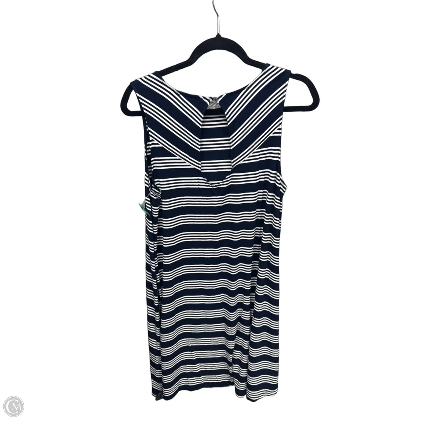 Dress Casual Midi By Loft In Blue & White, Size: L