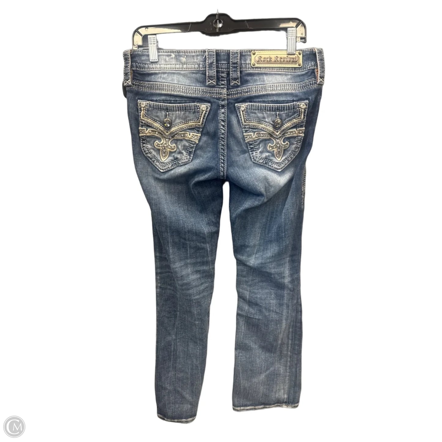 Jeans Boot Cut By Rock Revival In Blue Denim, Size: 4