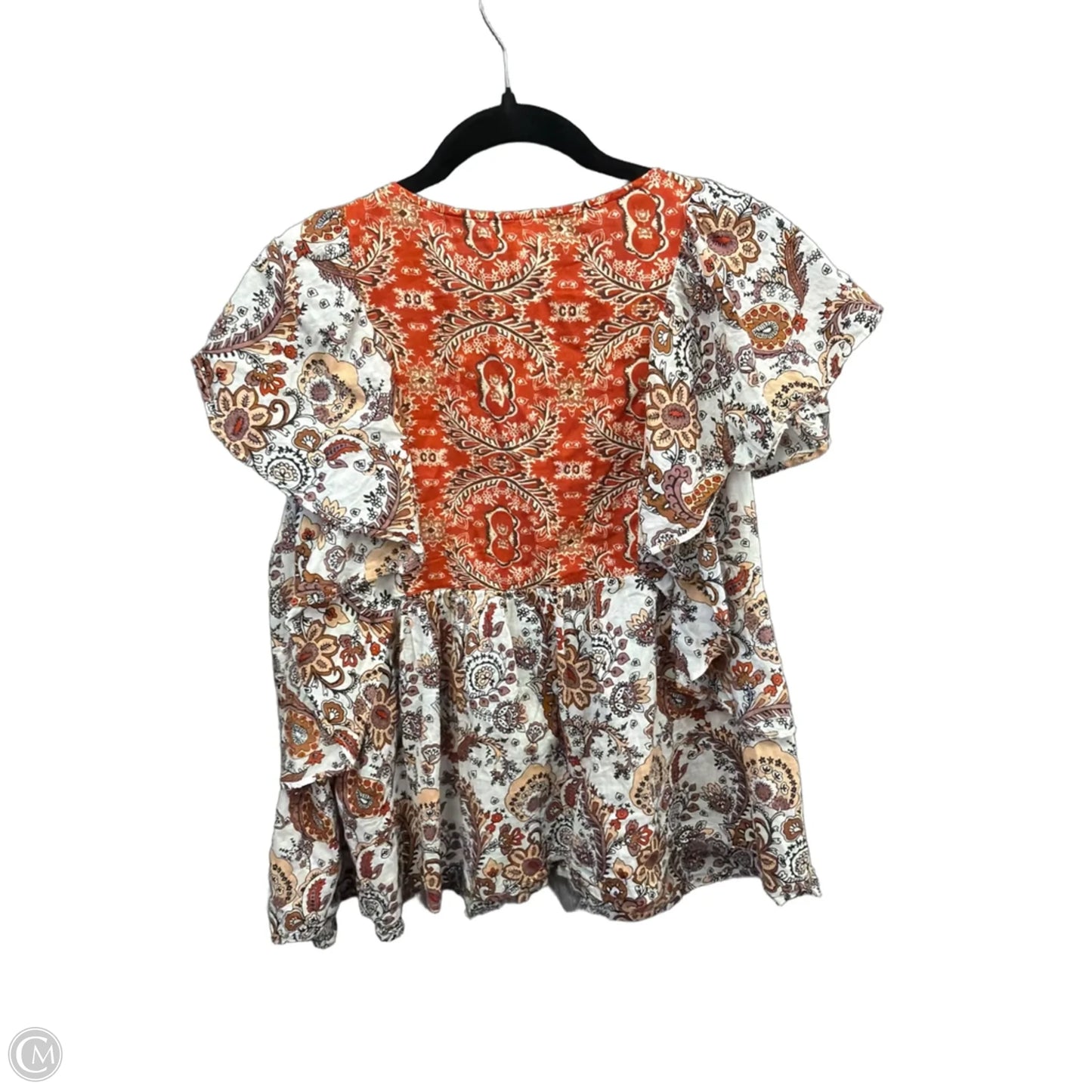 Top Short Sleeve By Rachel Zoe In Brown & Orange, Size: Xl