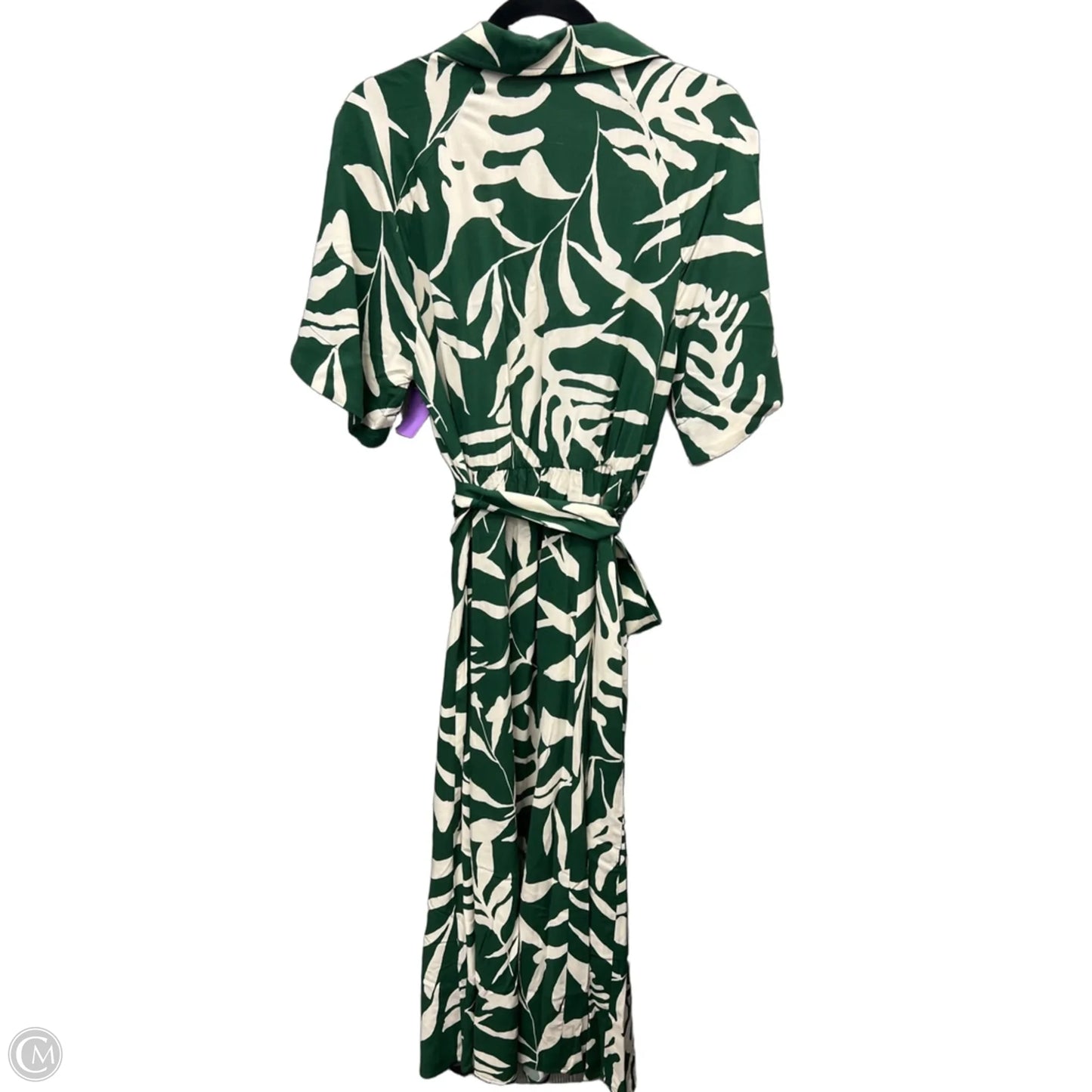 Dress Casual Maxi By H&m In Cream & Green, Size: S