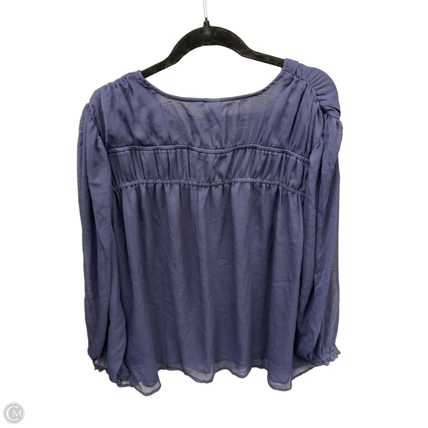 Blouse Long Sleeve By Old Navy In Blue, Size: Xxl