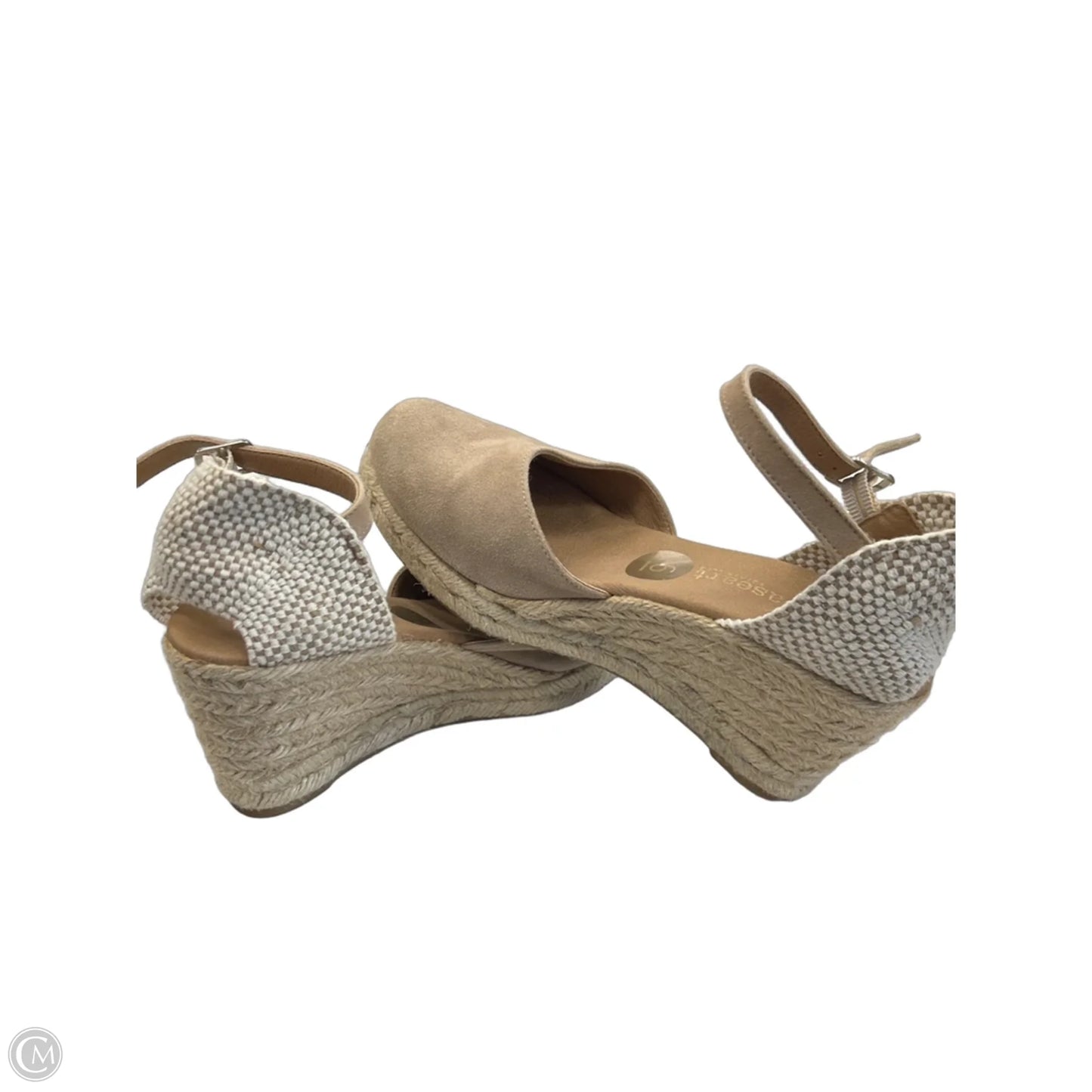 Sandals Heels Wedge By Cme In Tan, Size: 6