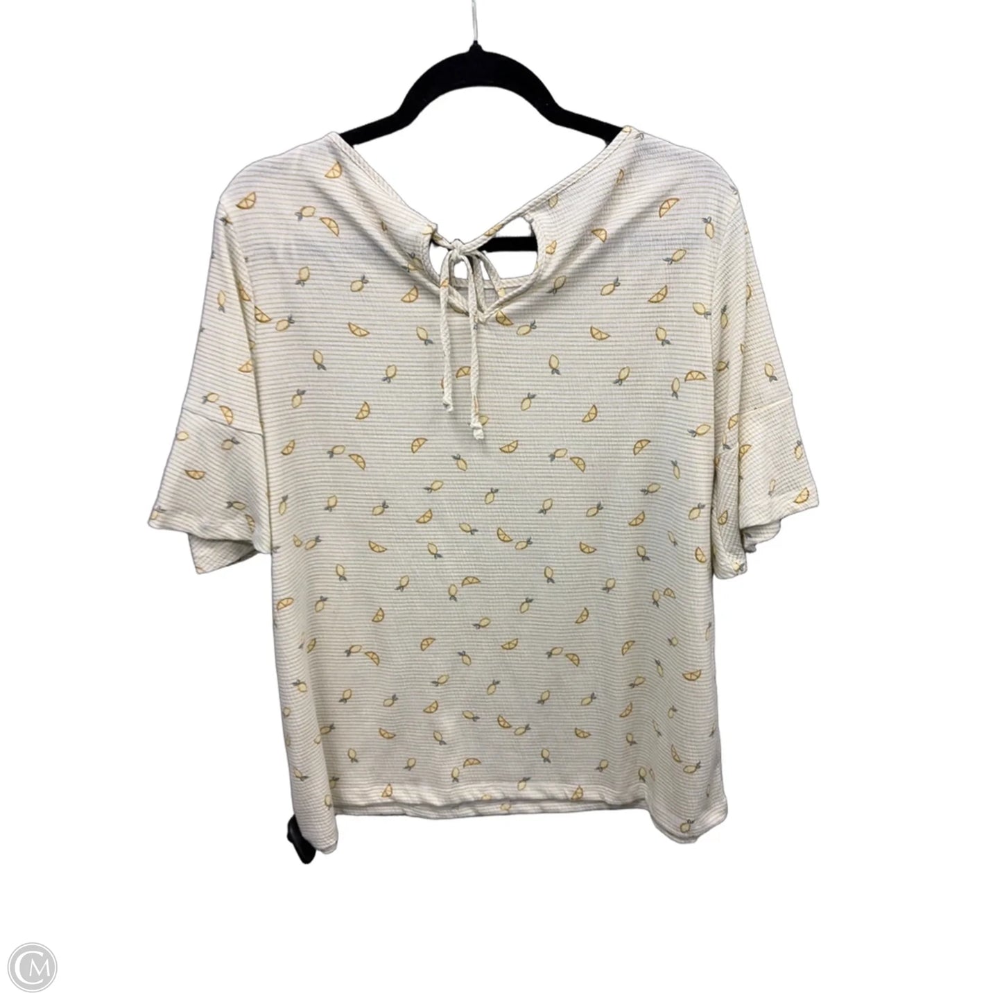 Top Short Sleeve By Lc Lauren Conrad In Green & Yellow, Size: Xl