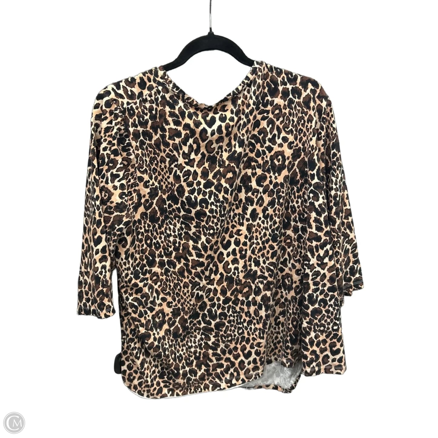 Top Long Sleeve By Catherines In Animal Print, Size: 2x