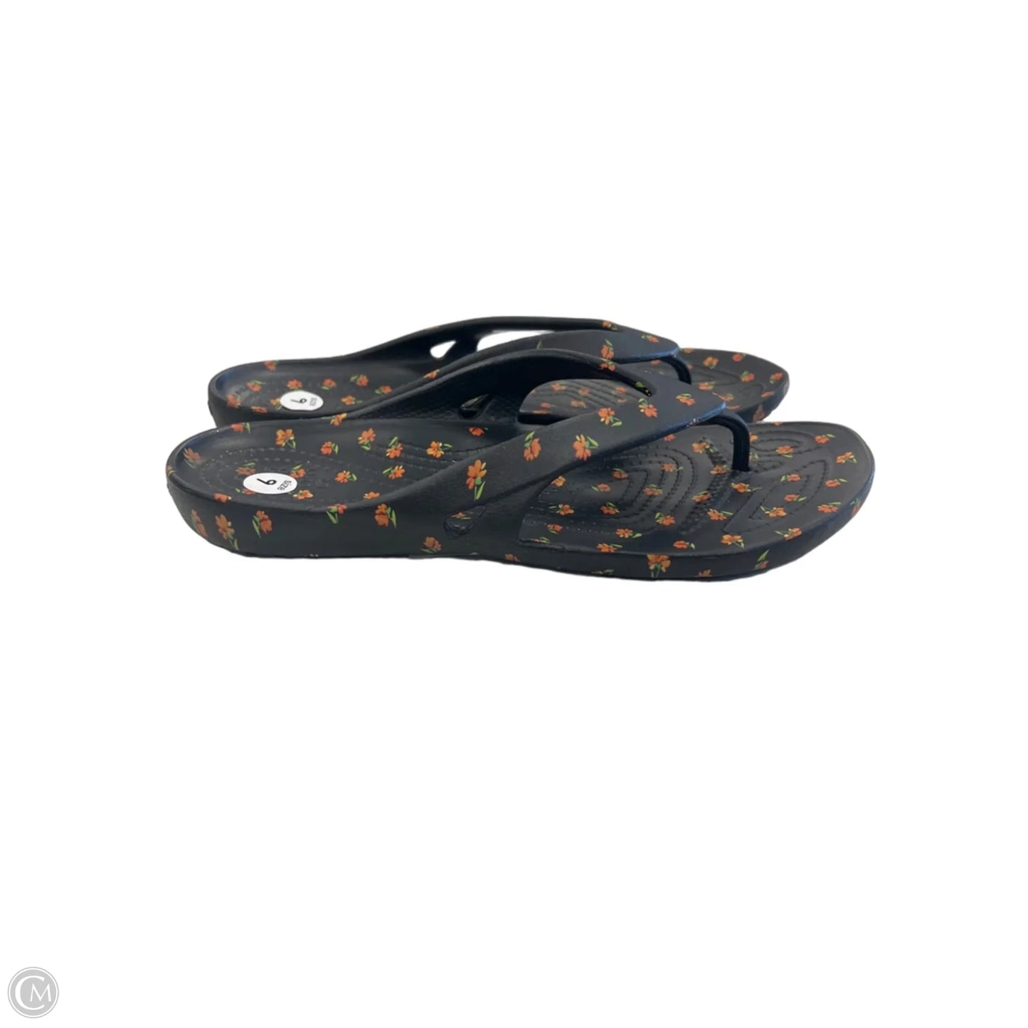 Sandals Flip Flops By Crocs In Black, Size: 9