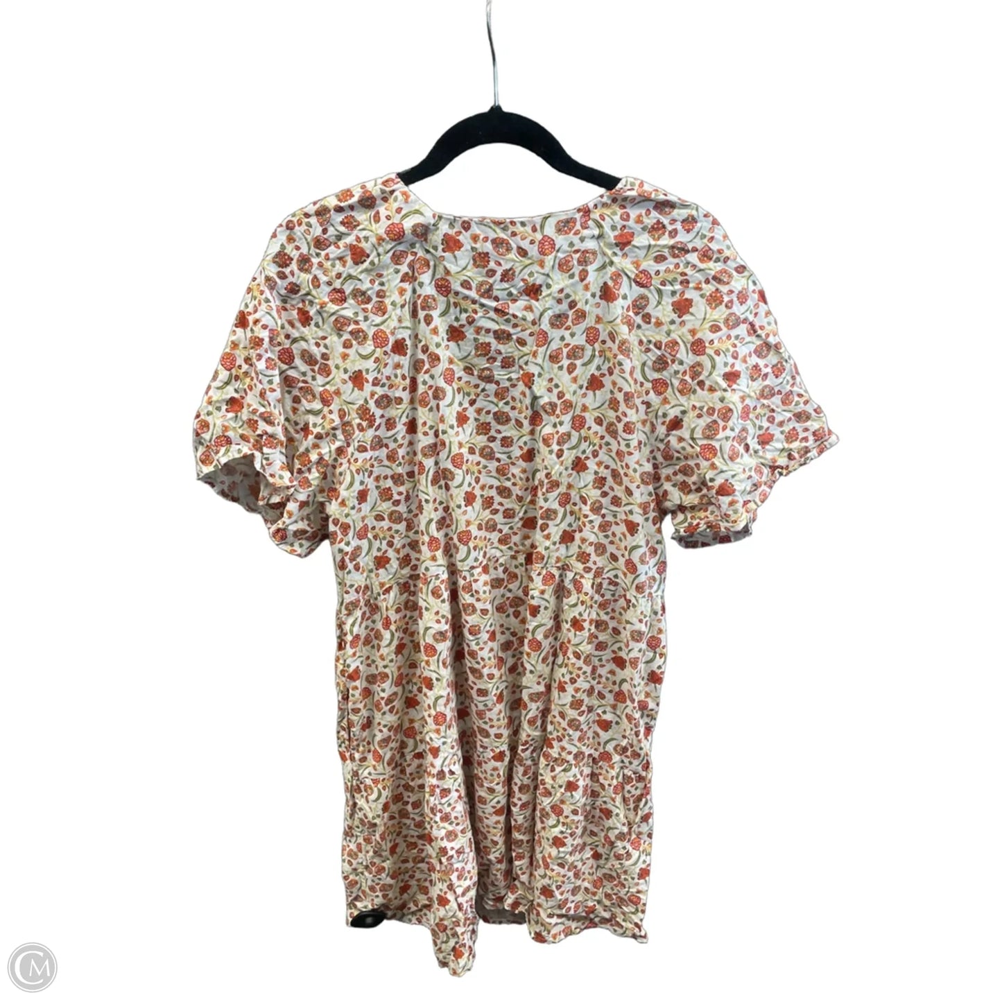 Dress Casual Midi By Old Navy In Orange & White, Size: Xl