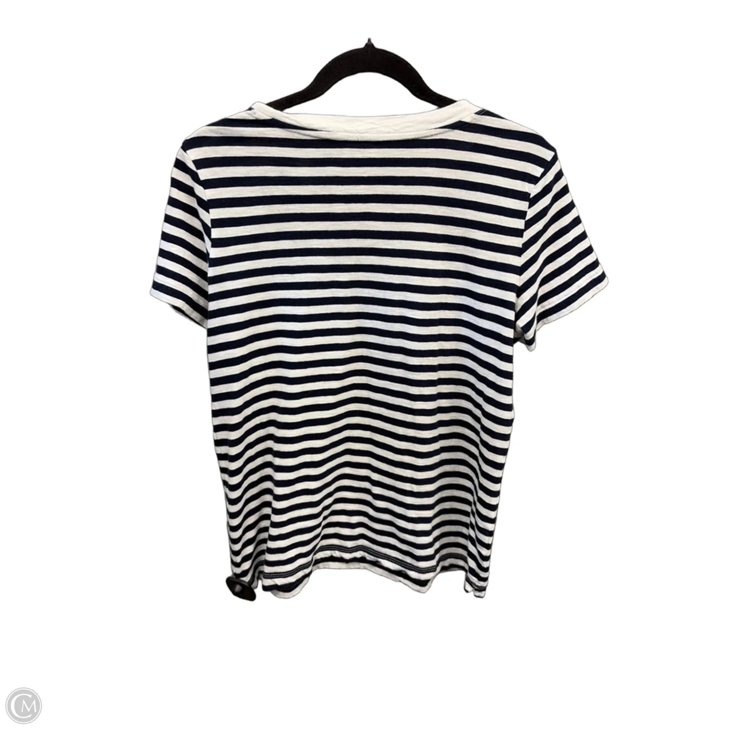 Top Short Sleeve By Loft In Striped Pattern, Size: M