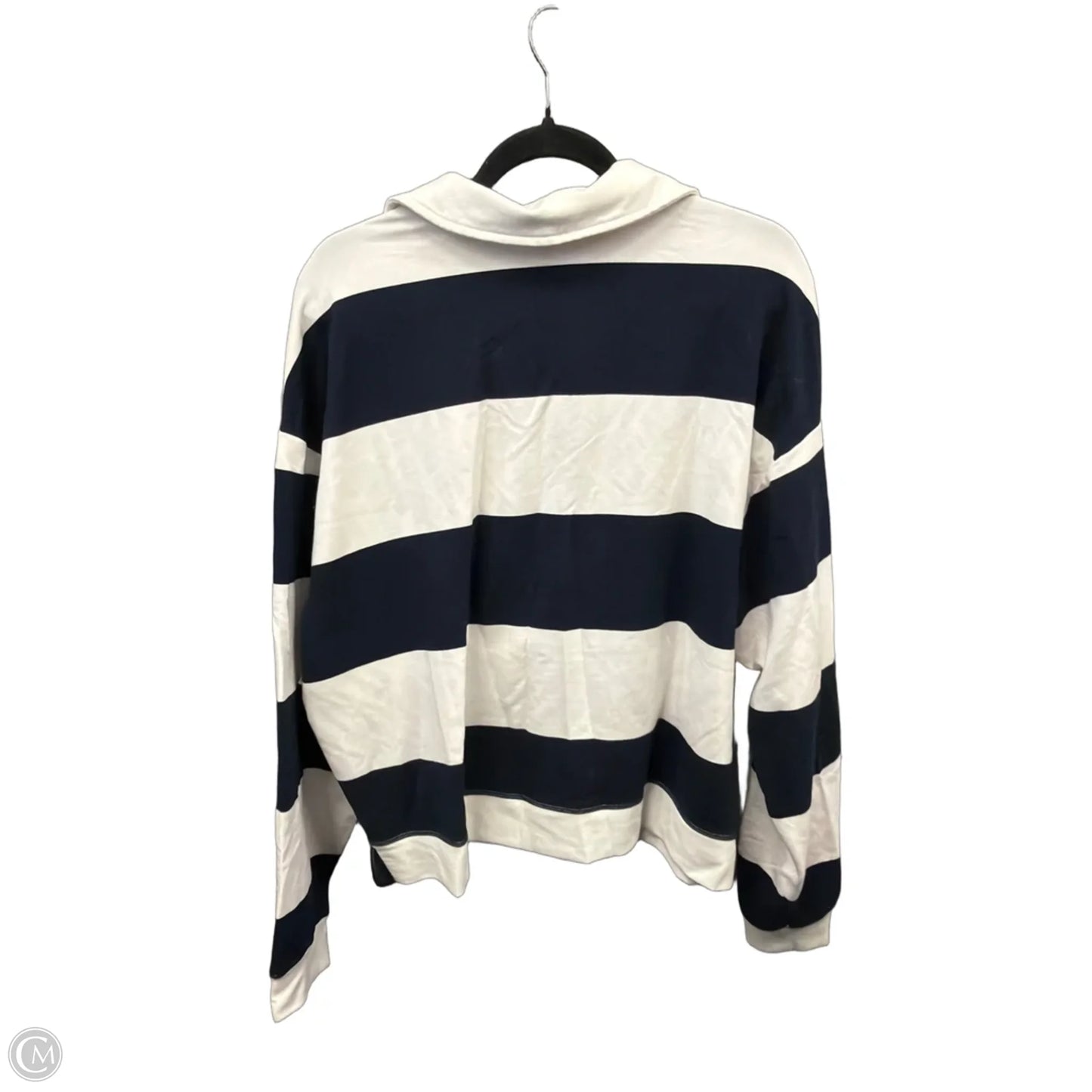 Athletic Top Long Sleeve Collar By All In Motion In Striped Pattern, Size: Xxl