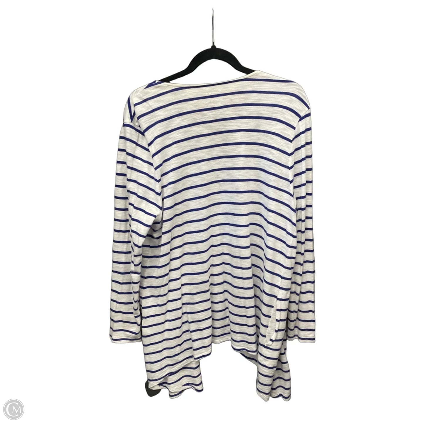 Cardigan By Chicos In Striped Pattern, Size: L