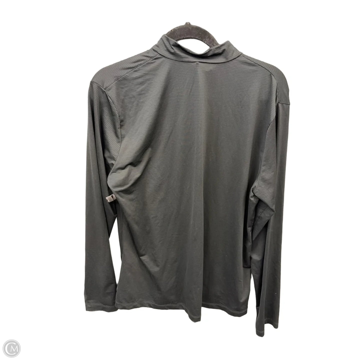 Athletic Top Long Sleeve Collar By Nike Apparel In Black, Size: L