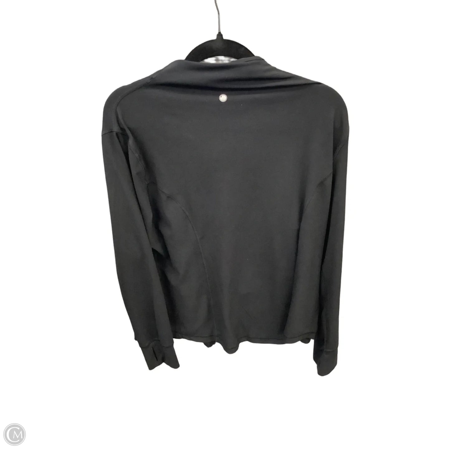 Athletic Top Long Sleeve Collar By Yogalicious In Black, Size: 1x