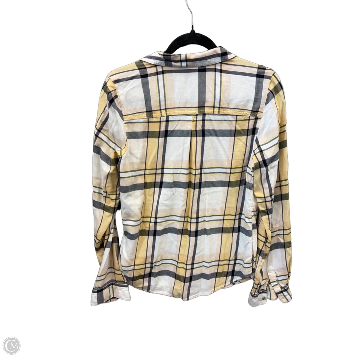 Top Long Sleeve By Maurices In White & Yellow, Size: M