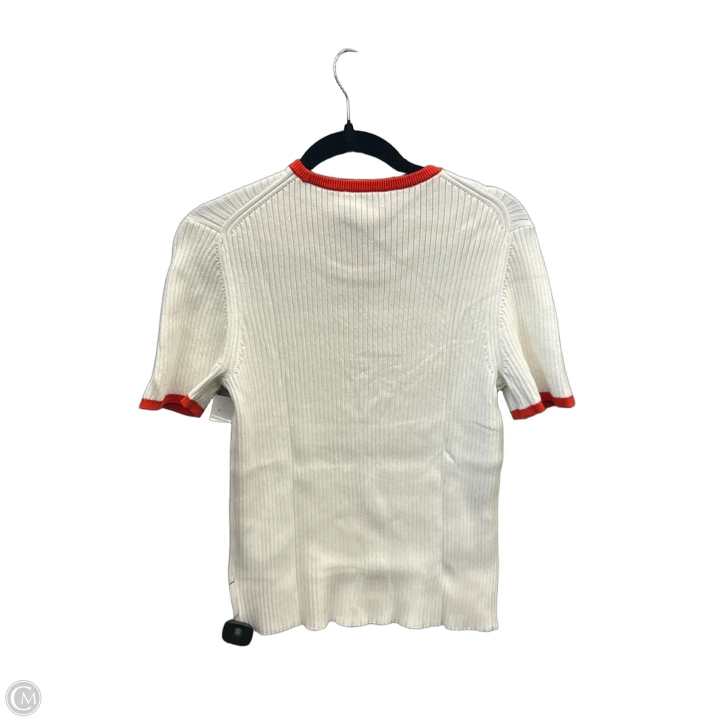 Top Short Sleeve By Calvin Klein In Cream & Orange, Size: Xl