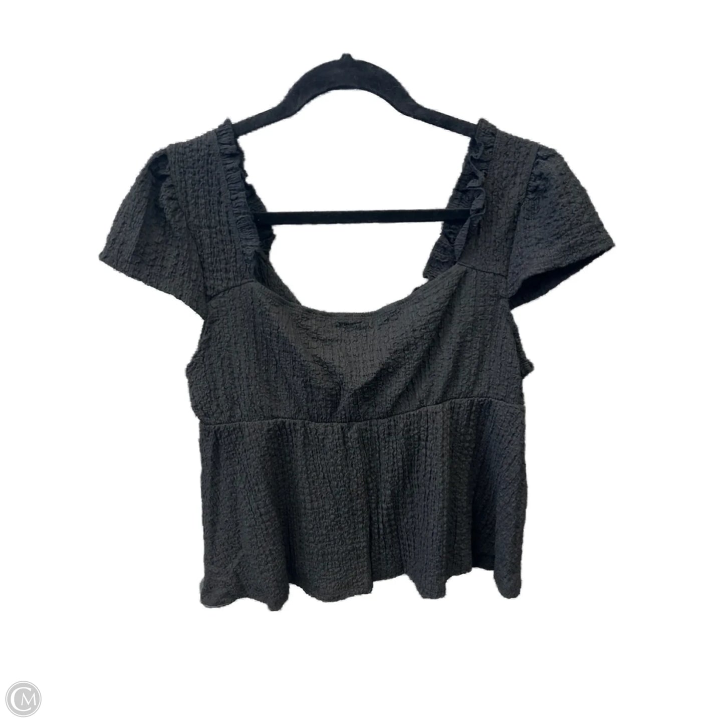 Top Short Sleeve By Shein In Black, Size: L
