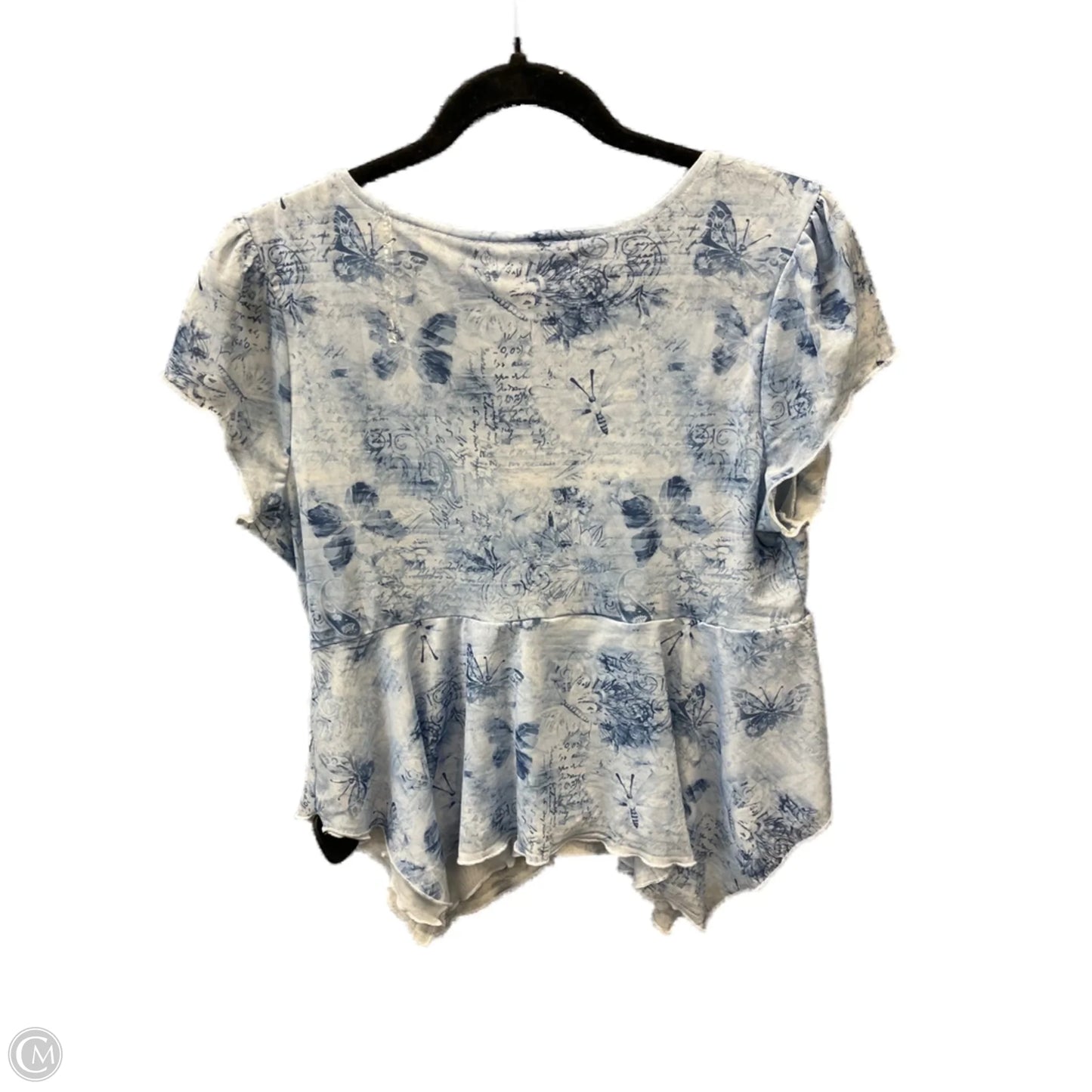 Top Short Sleeve By Madden Girl In Blue, Size: Xl
