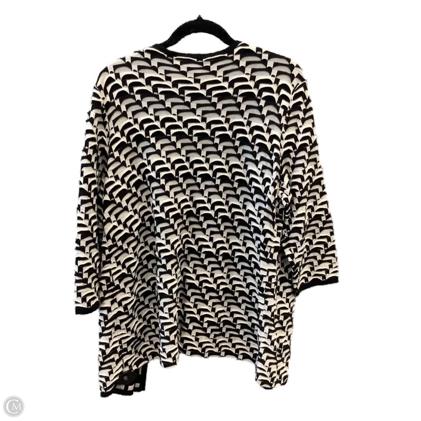 Cardigan By Chicos In Black & White, Size: Xl