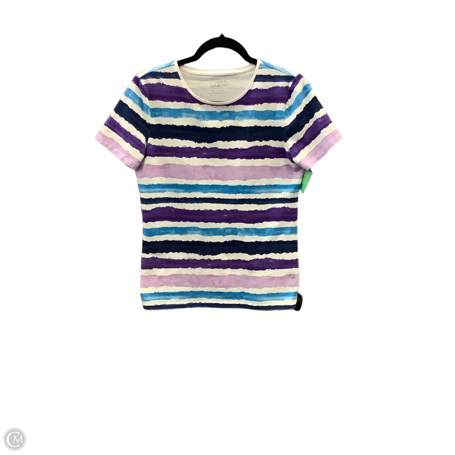 Top Short Sleeve By Talbots In Striped Pattern, Size: S