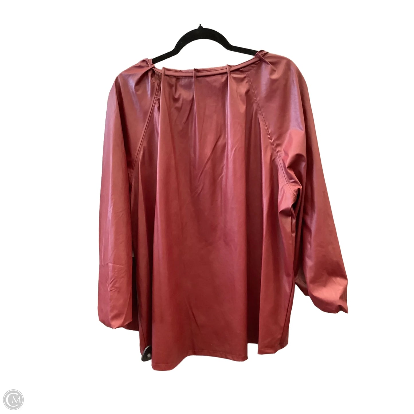 Top Long Sleeve By Terra & Sky In Maroon, Size: 2x