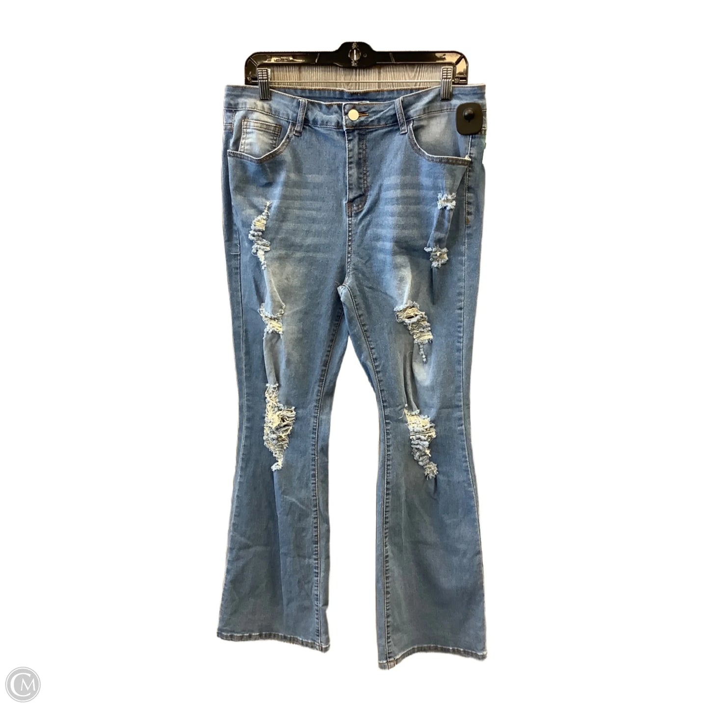Jeans Boot Cut By Shein In Blue Denim, Size: 20