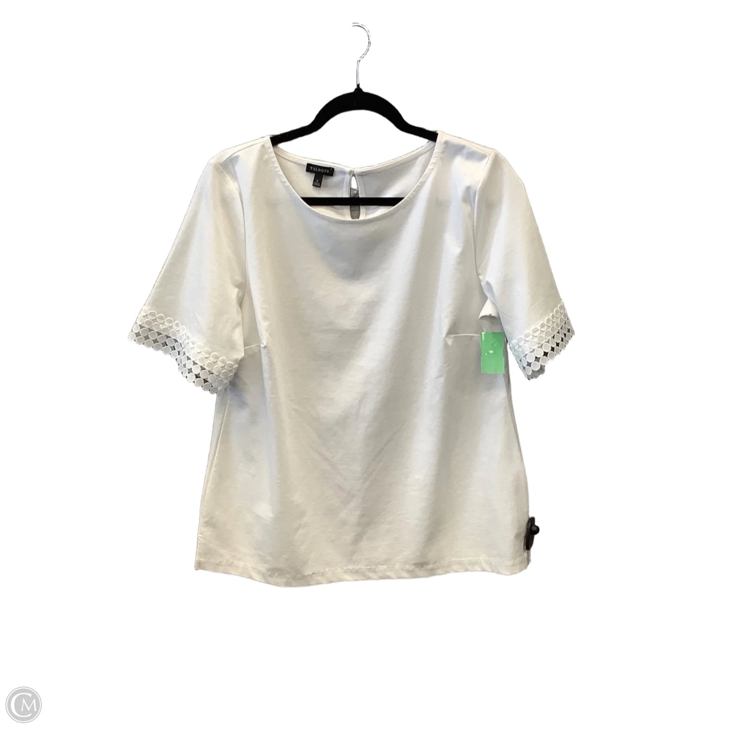 Top Short Sleeve By Talbots In White, Size: L